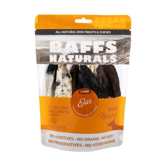 BAFFS NATURALS All-Natural Premium Lamb Ear Dog Chews – (3.5oz Bag) - Tampa Home & Garden Store