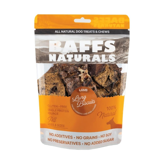 BAFFS NATURALS All-Natural Premium Lamb Lung Biscuits – 2 Pack (4oz Each) - Tampa Home & Garden Store