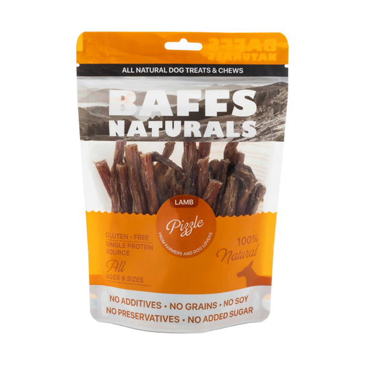 BAFFS NATURALS All-Natural Premium Lamb Pizzle Dog Chews – (8oz Bag) - Tampa Home & Garden Store