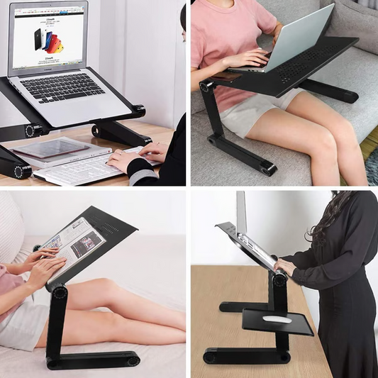 360° Adjustable Ergonomic Laptop Stand Aluminum Foldable Desk Stand with Mouse Pad - Tampa Home & Garden Store