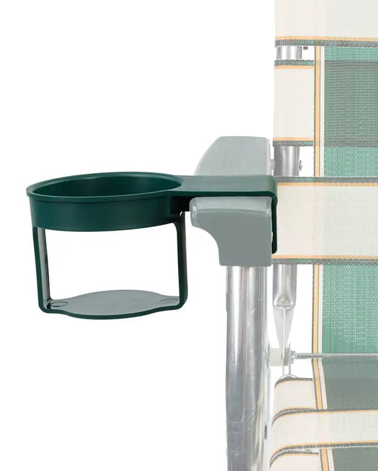 Lawn Chair USA green cup holder accessory slides onto outdoor chair arm on Tampa Home & Garden Store