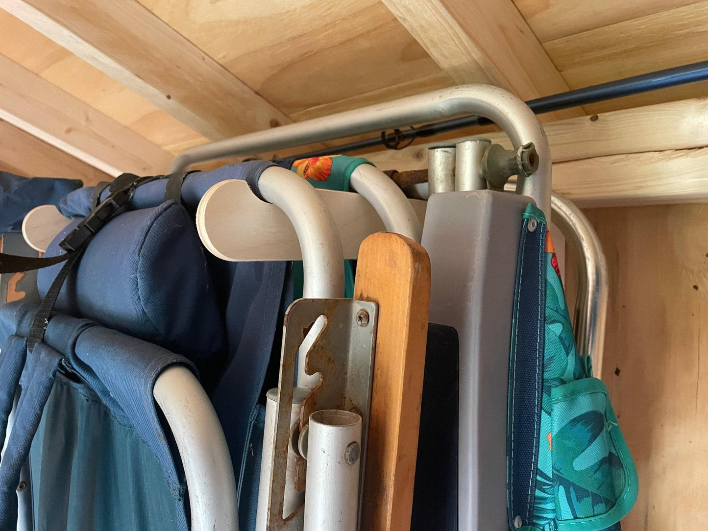 Lawn Chair Organizer – Shed Storage Rack for Yard Chairs