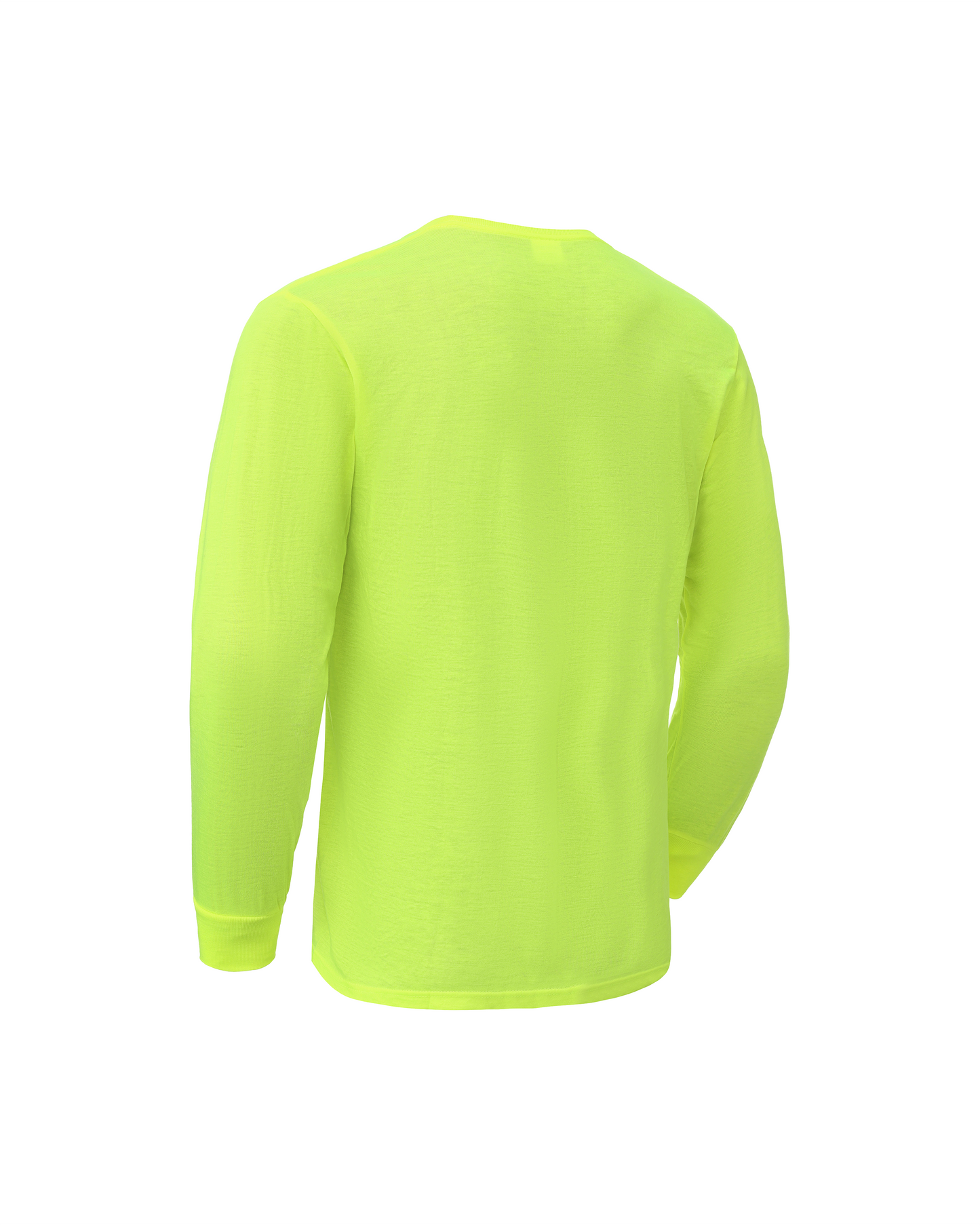 Ideal Club High Visibility Neon Long Sleeve Shirt Kiwi neon lime back view on Tampa Home & Garden Store