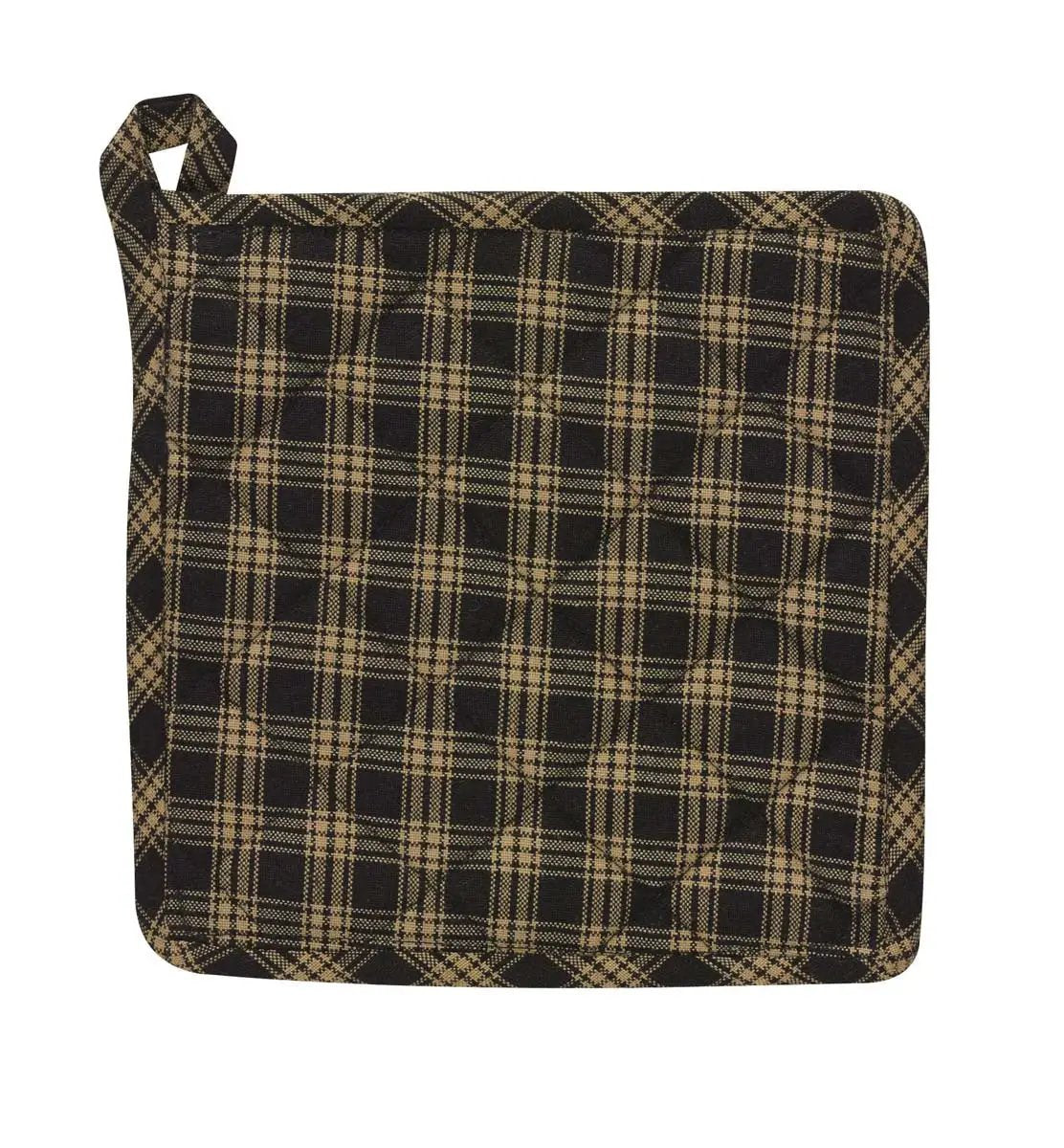 Sturbridge Black Quilted Potholder with hanging loop by Country Christmas Loft on Tampa Home & Garden Store