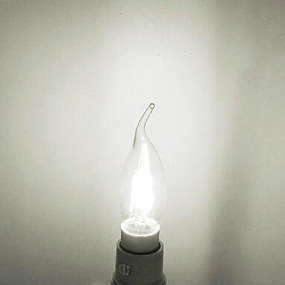 LED filament candle bulb E14, clear glass with flame-tip, warm white 3000K, 360° on Tampa Home & Garden Store