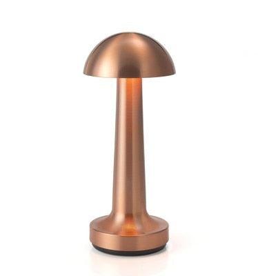 LED portable table lamp Stevvex copper rose gold with dome shade and round base on Tampa Home & Garden Store