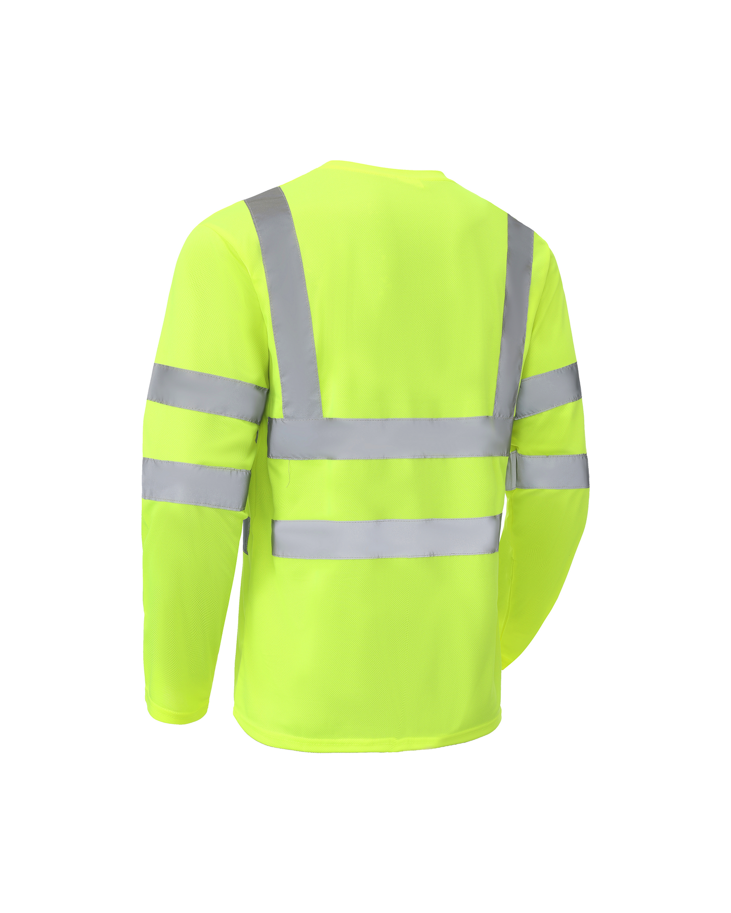 Ideal Club High Visibility ANSI Class 3 Shirt long sleeve neon yellow with gray reflective bands on Tampa Home & Garden Store