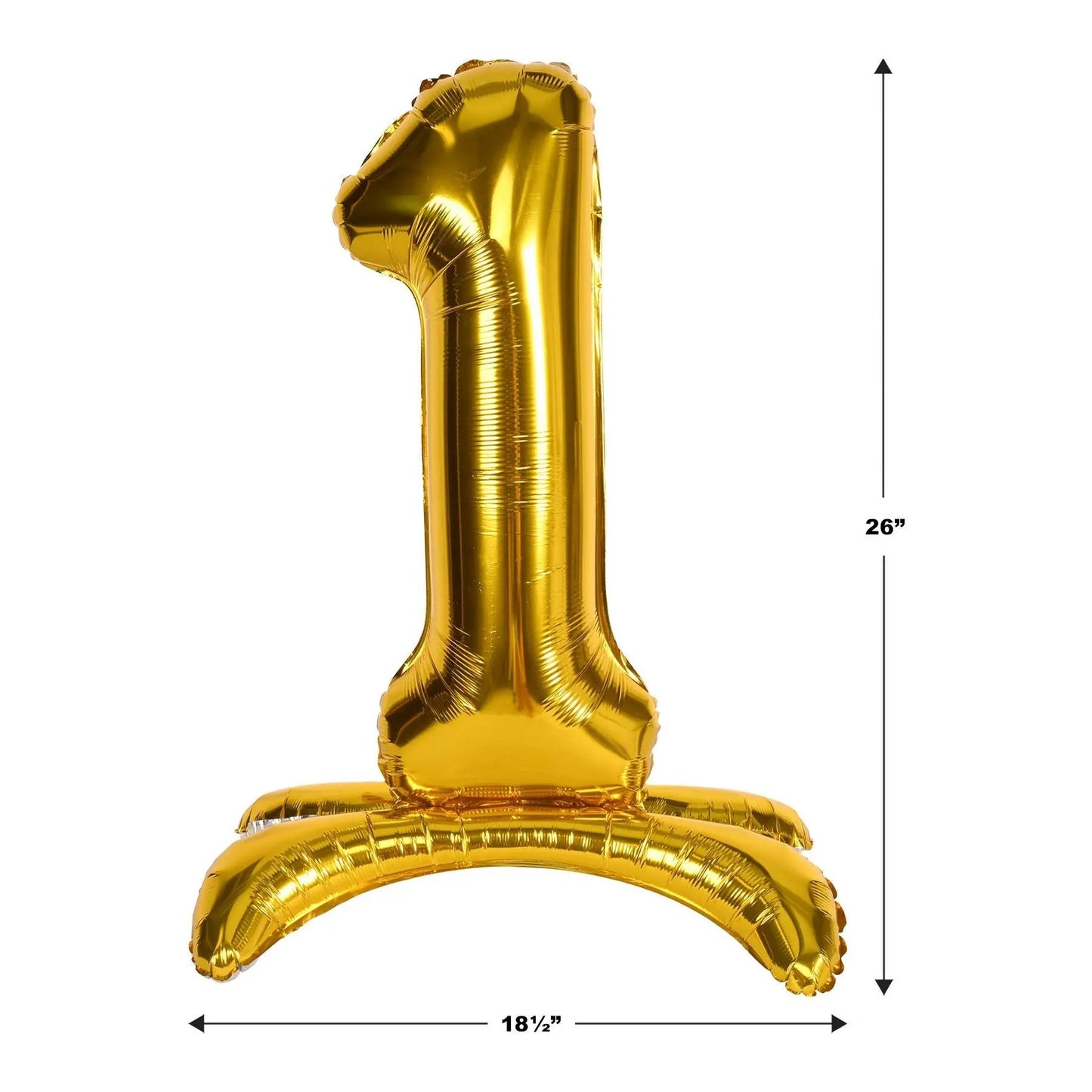 Gold foil self-standing number 1 balloon, 26 inches tall, The Country Christmas Loft on Tampa Home & Garden Store