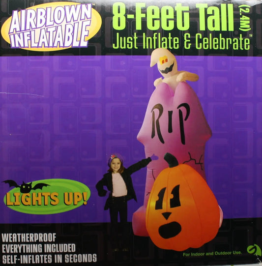Airblown Inflatable ghost and pumpkin 8 feet tall with lights by The Country Christmas Loft on Tampa Home & Garden Store