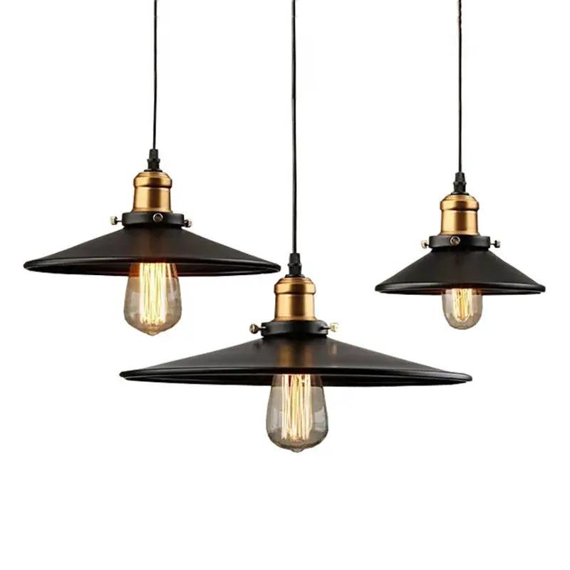 Little Black Dress chandelier trio with black metal shades and brass hardware by Decorbites on Tampa Home & Garden Store