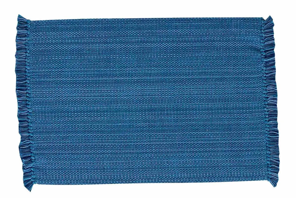 Casual Classic Placemats Newport Blue woven placemats with fringe edges Country Christmas Loft on Tampa Home & Garden Store