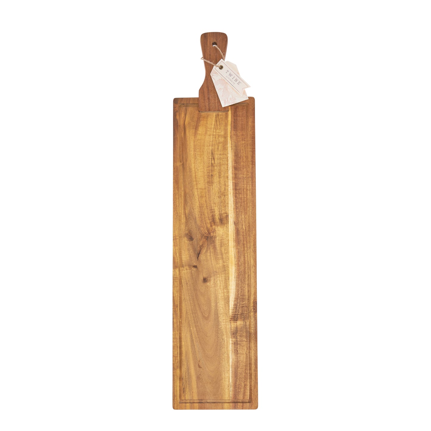 Rustic Acacia Wood And Leather Tapas Board