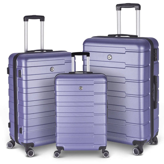 Lavender Purple 3-Piece Hardside ABS Luggage Set with 4-spinner wheels on Tampa Home & Garden Store