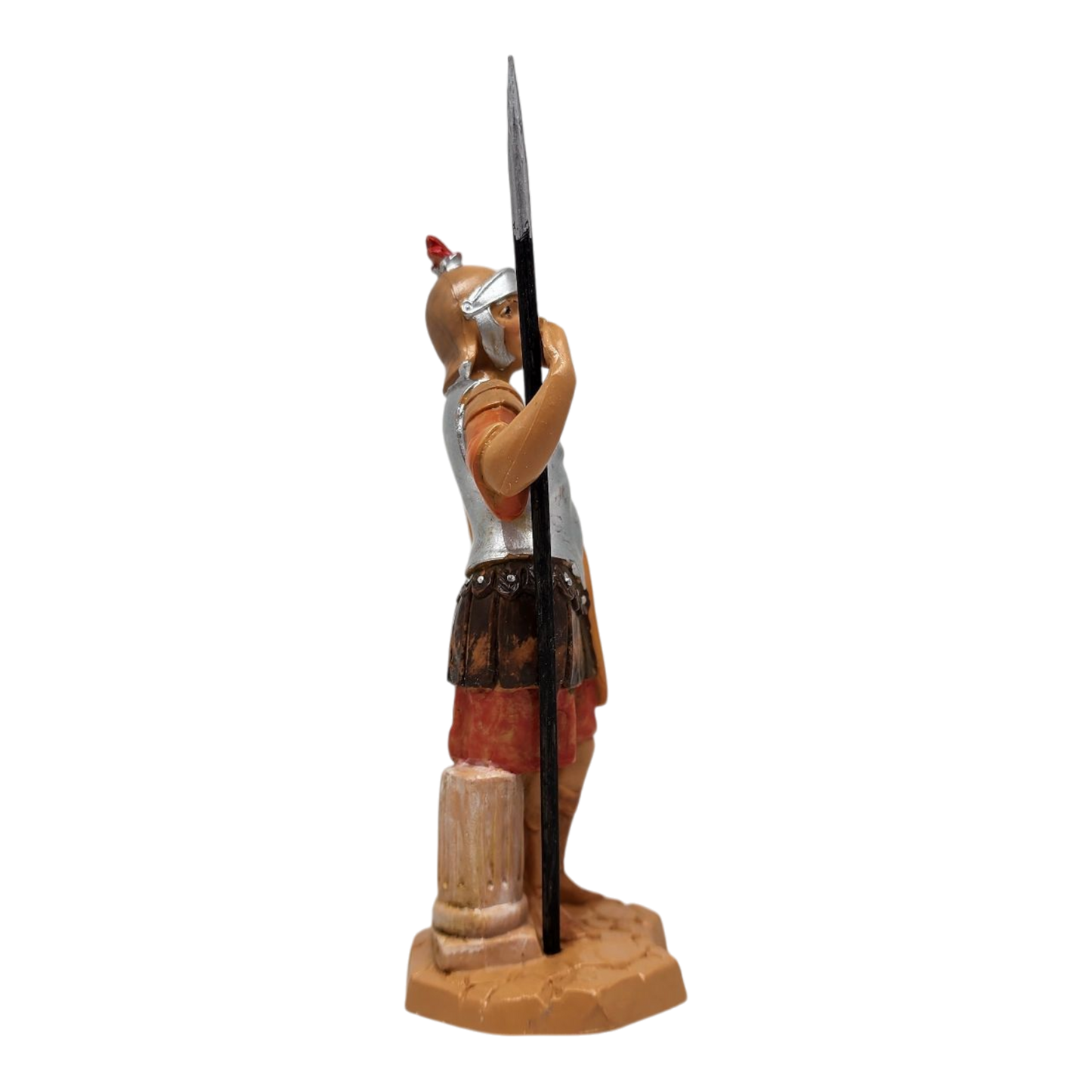 Marcus Soldier Fontanini 5 Inch Nativity figurine with silver helmet and red plume on Tampa Home & Garden Store