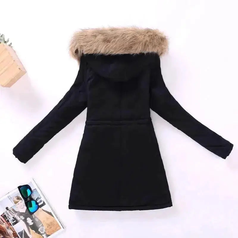 Luxurious Autumn Winter Cotton Padded Hooded Coat