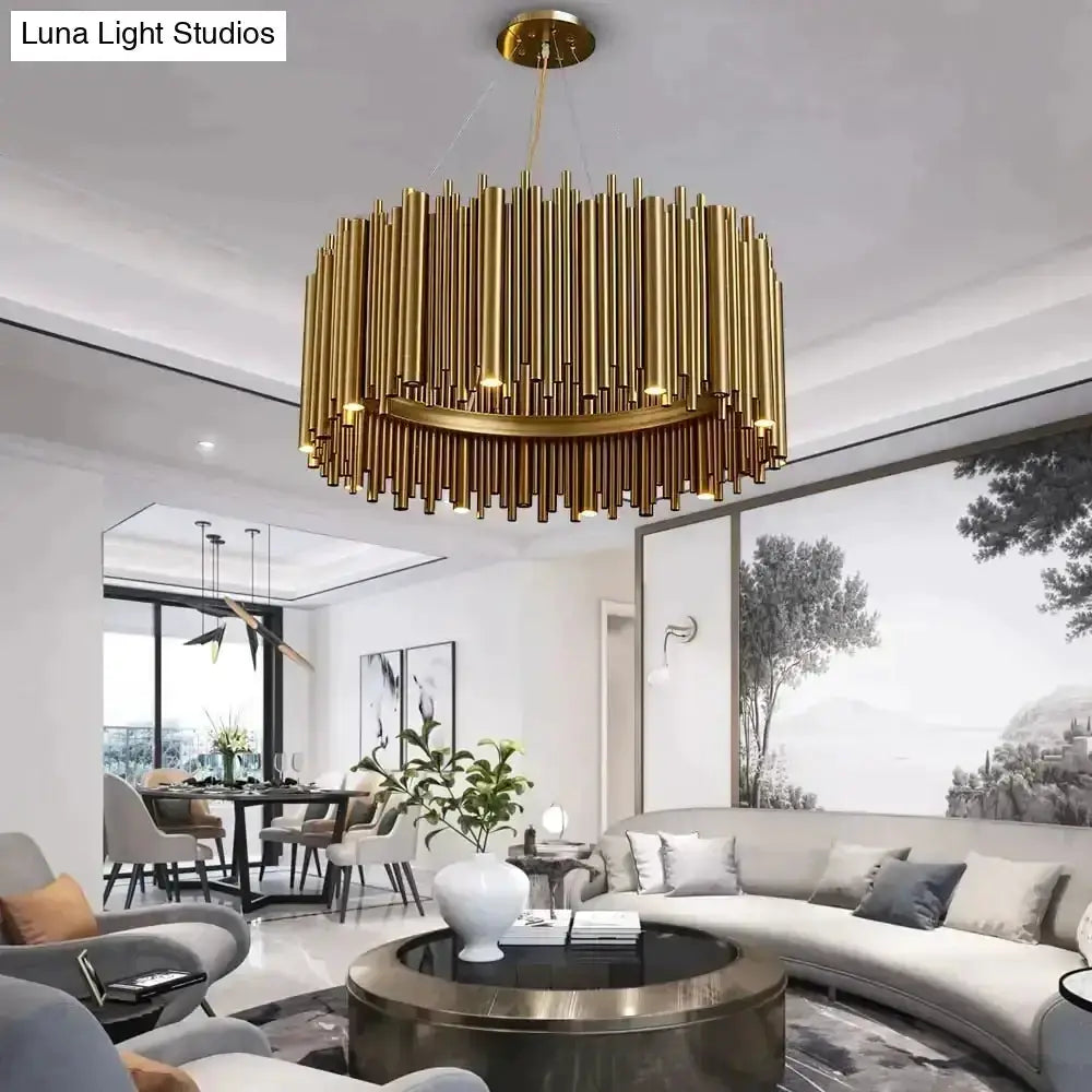 Chandelier Decorbites luxury modern round gold radial pendant light in living room on Tampa Home & Garden Store