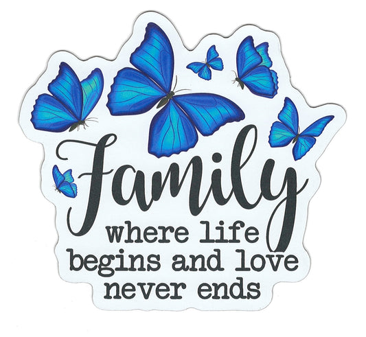 Grand aimant flexible - Famille - Là où la vie commence et l'amour ne finit jamais