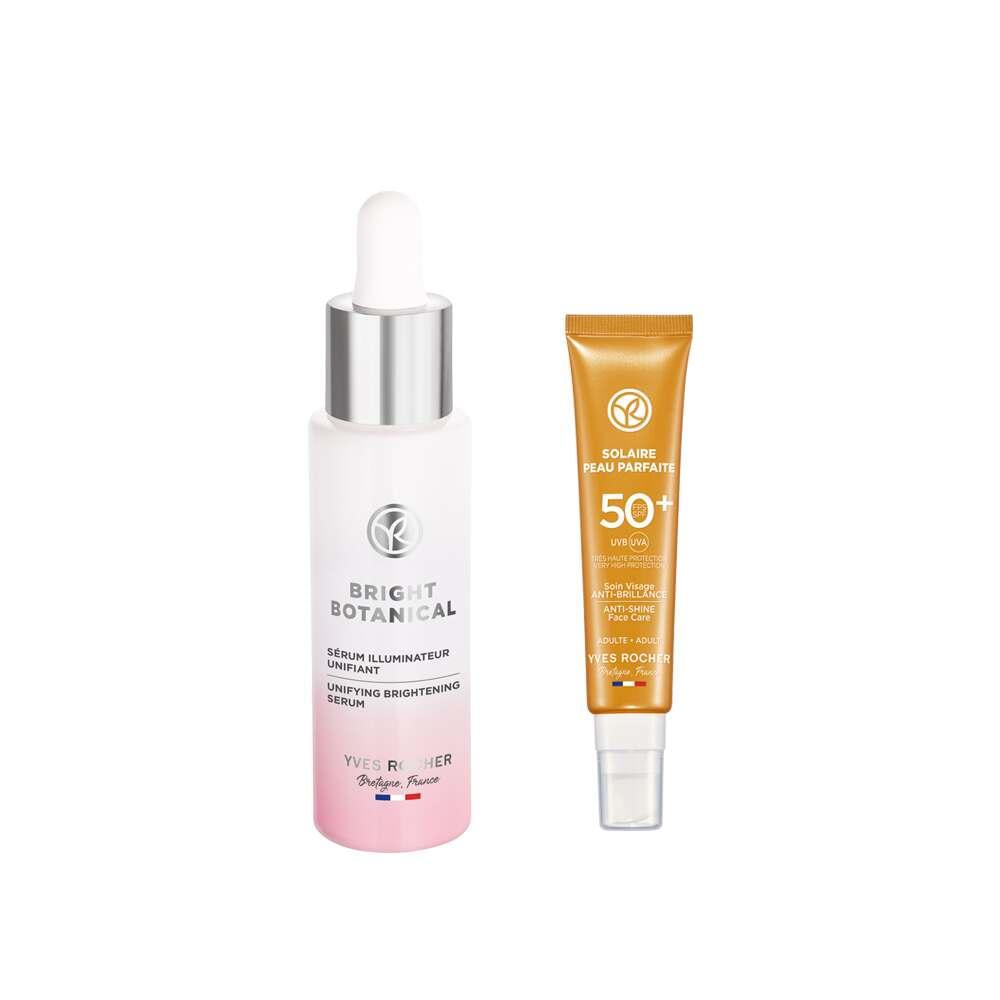 Face serum SPF50+ sunscreen duo white-pink bottle tube Yves Rocher 2 items on Tampa Home & Garden Store