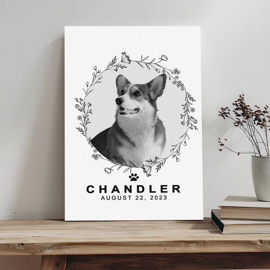 Pet Memorial Portrait Monochrome Sign on Canvas by Tailored Canvases on Tampa Home & Garden Store