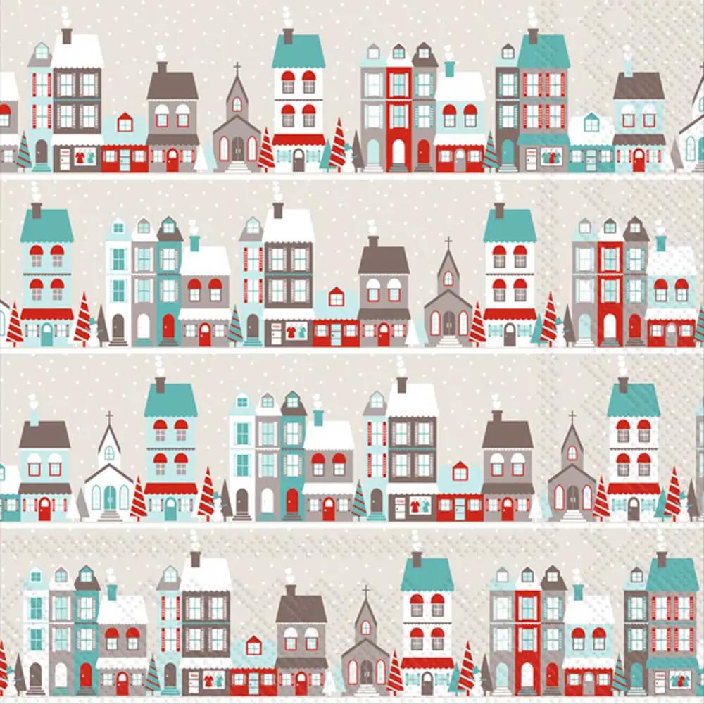 Winter Village Lunch Napkins 20 ct, snowy village pattern, Country Christmas Loft on Tampa Home & Garden Store