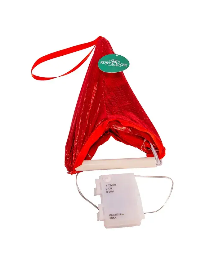 Red metallic 3D foldable star ornament, 16 inch, Kurt Adler, holiday decor on Tampa Home & Garden Store