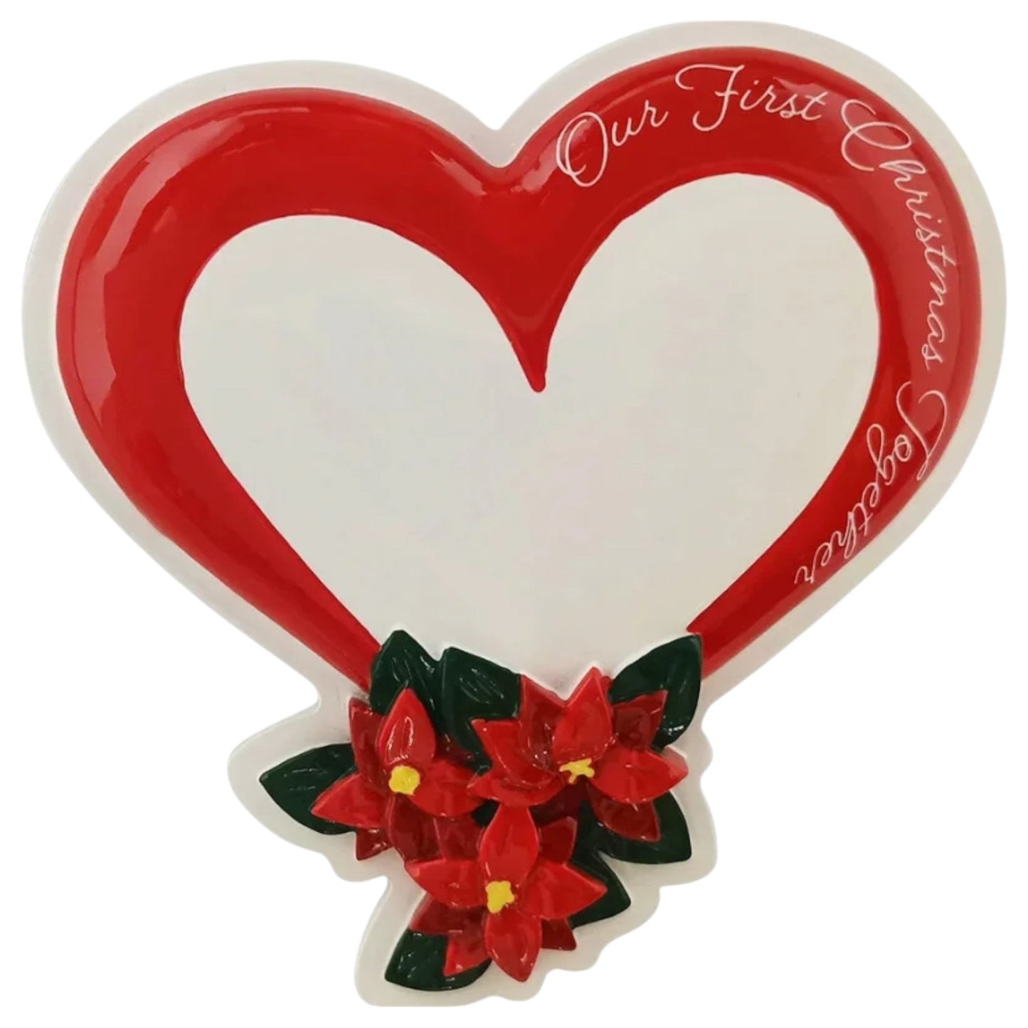 Adorno de corazón para nuestra primera pareja navideña