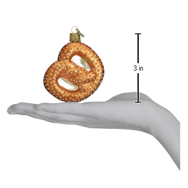 Deluxe Pretzel Glass Ornament with golden finish, festive Christmas ornament on Tampa Home & Garden Store