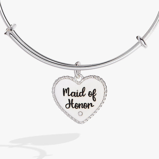 Maid of Honor Heart Bangle by ALEX AND ANI, silver-tone bracelet with heart charm on Tampa Home & Garden Store