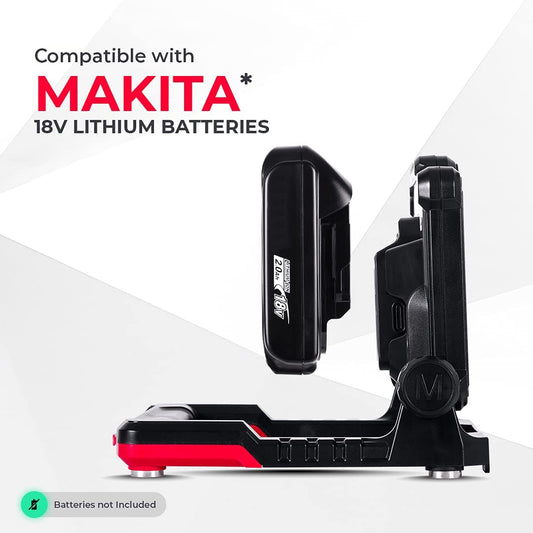 LED Work Flood Light Master Tailgaters Makita 18V battery compatible black/red adjustable mount on Tampa Home & Garden Store