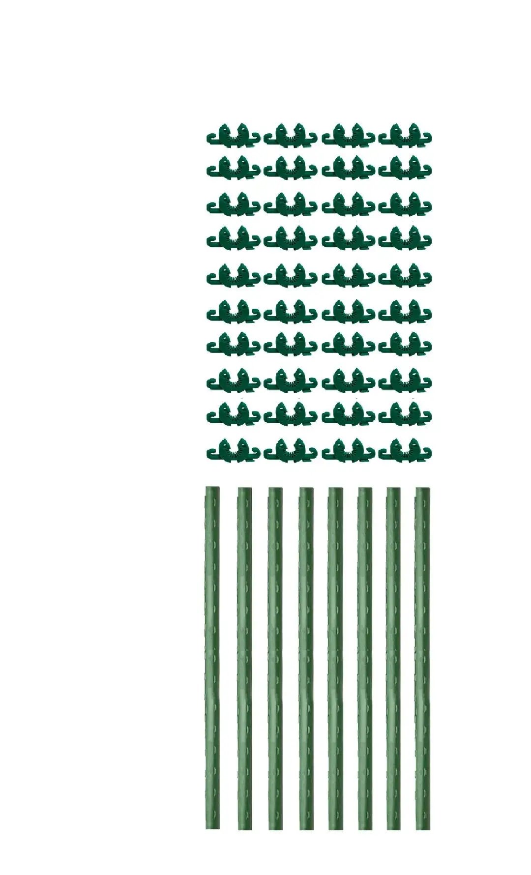 Maker Kit Plant Support System with 5 ft Stakes by C-BITE, green plastic clips and stakes on Tampa Home & Garden Store