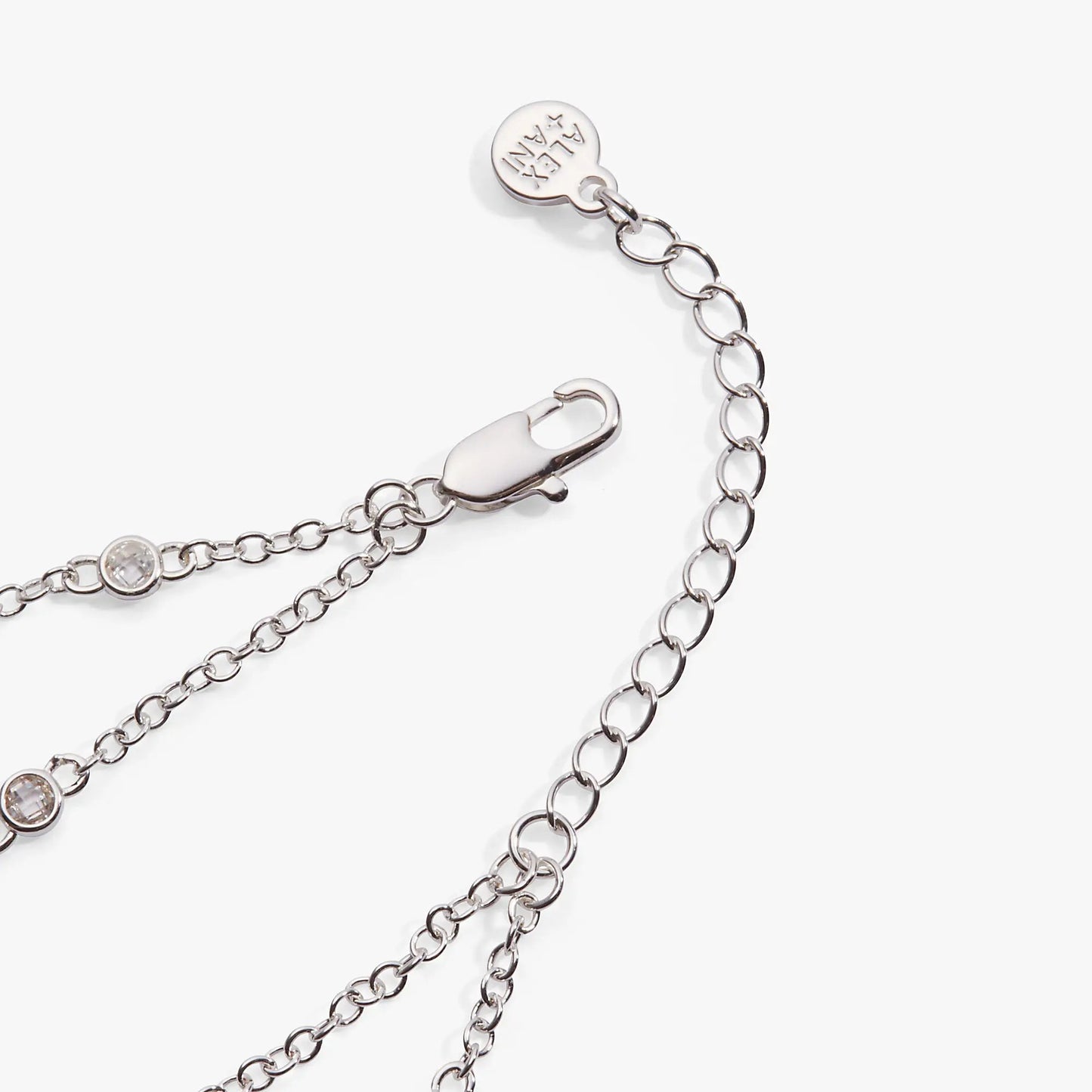 Mamá Infinity Chain Double Strand Bracelet by ALEX AND ANI, silver-tone with crystal stations on Tampa Home & Garden Store