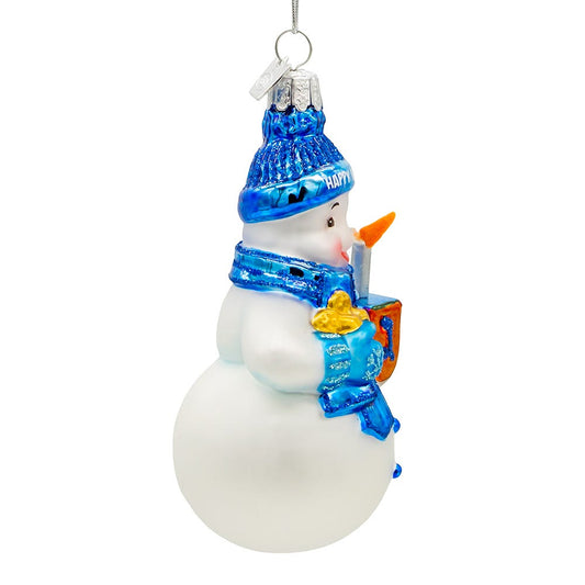 Adorno de muñeco de nieve de vidrio de Noble Gems para Hanukkah