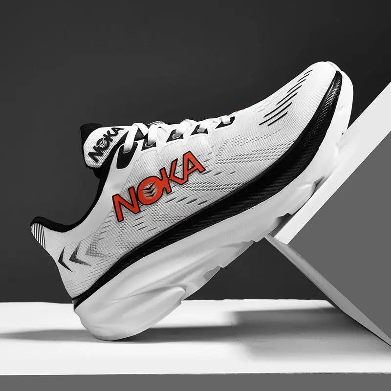 Zapatillas de moda para hombre, malla transpirable, suela gruesa, para correr maratones al aire libre