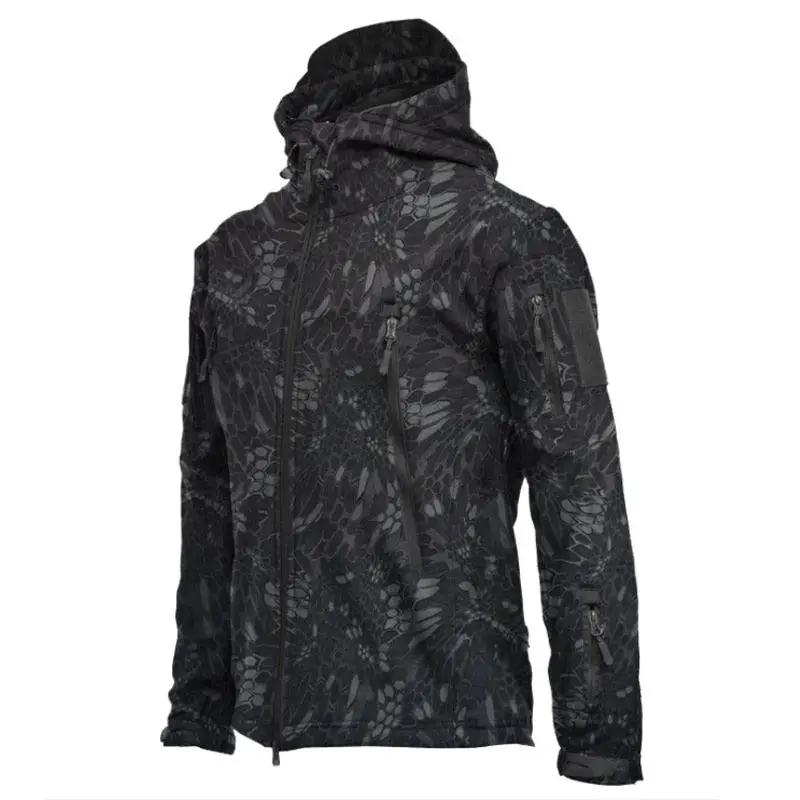 Men's Outdoor Fleece Jacket with Hood and Pockets