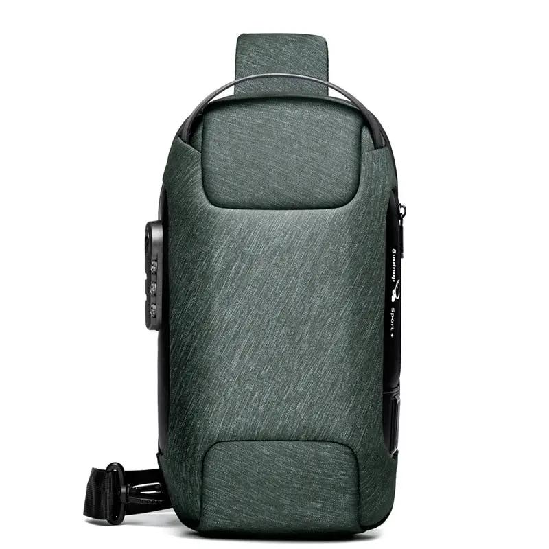 Bolso cruzado Oxford USB impermeable para hombre, bandolera antirrobo, bandolín multifunción, bolso de mensajero corto de viaje para hombre