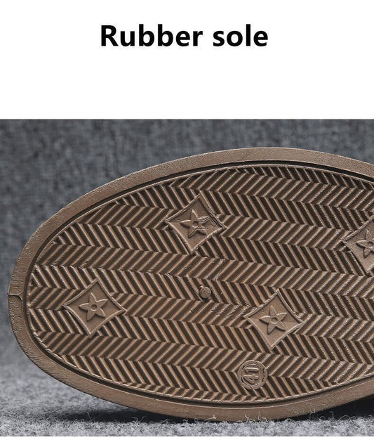 Men's winter boots brown rubber sole with chevron herringbone tread and star motifs Stevvex on Tampa Home & Garden Store