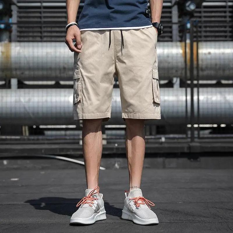 Men's Cargo Shorts With Drawstring Pockets Cotton