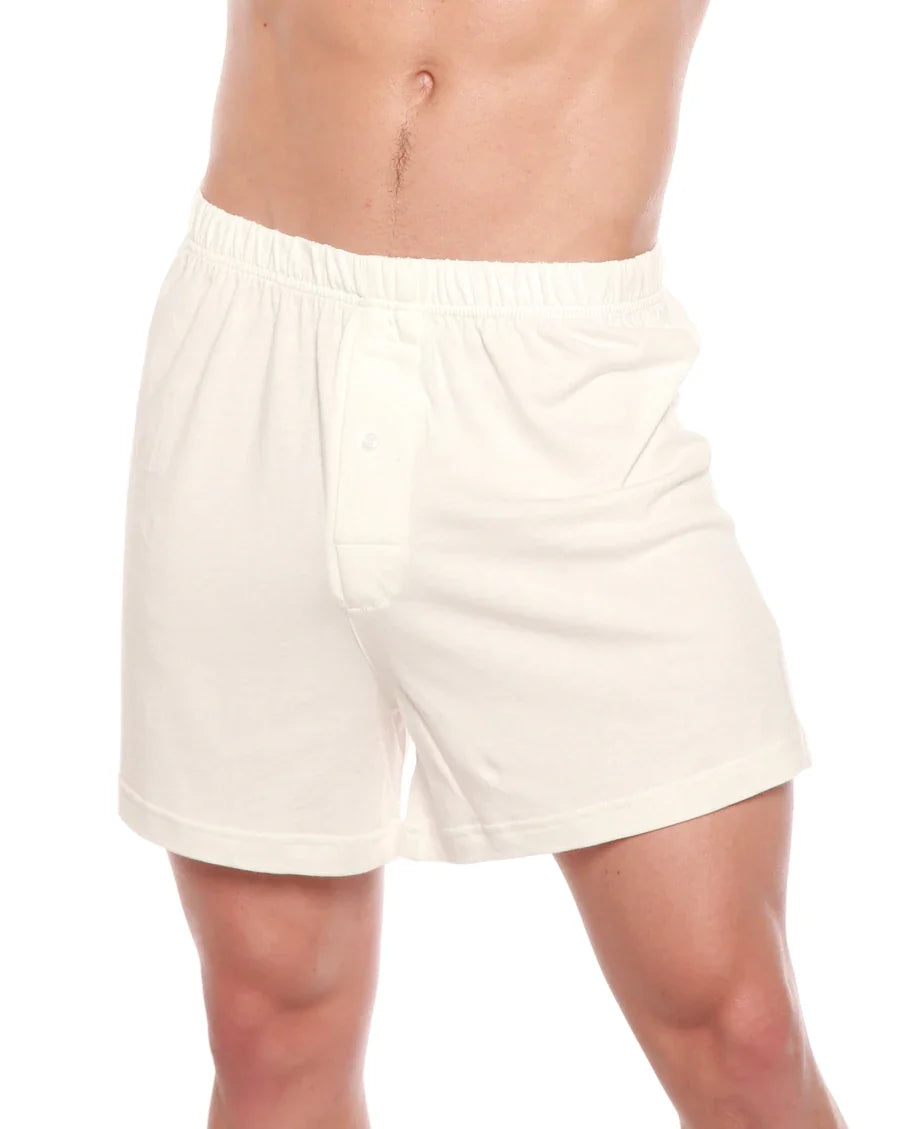 Men's boxer-style underwear cream color bamboo viscose/cotton blend with elastic waistband on Tampa Home & Garden Store