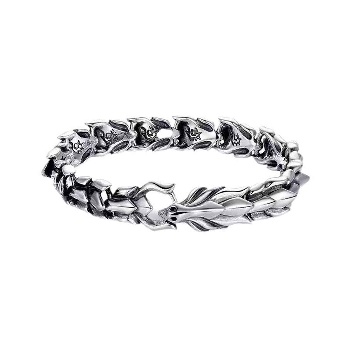 Mens Dragon Scale Bracelet alloy metal, silver finish, Shaketea brand men's bracelet on Tampa Home & Garden Store