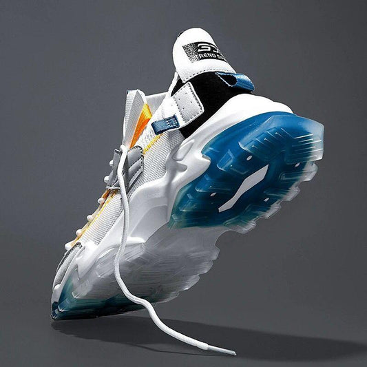 Mens Luxury Sneakers ST85SH2885FMK Stevvex, white with blue outsole on Tampa Home & Garden Store
