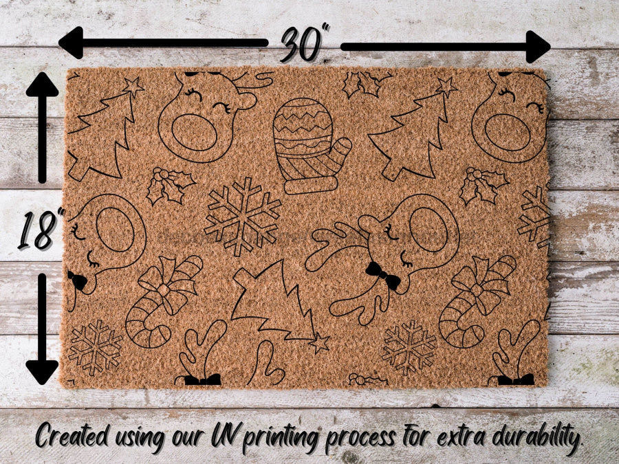 Paillasson Joyeux Noël | Paillasson de Noël | Décoration d'hiver | Paillasson de bienvenue | Paillasson de vacances | Décoration d'hiver | Cadeau de Noël