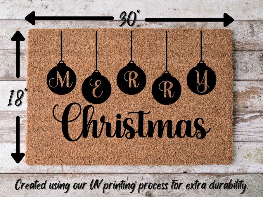 Paillasson Joyeux Noël | Paillasson de Noël Hippo | Décoration d'hiver | Paillasson de bienvenue | Paillasson de vacances | Décoration d'hiver | Cadeau de Noël