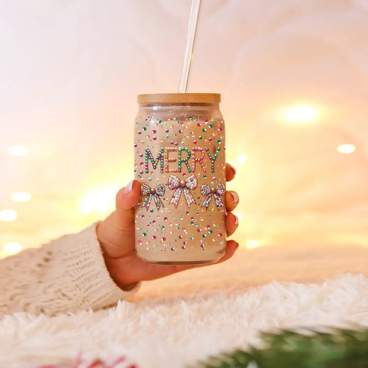 MERRY de lentejuelas 17oz
