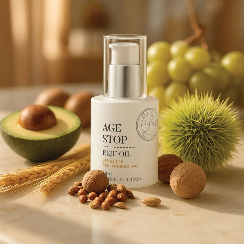 Mfm Age Stop Reju Oil Nourishing Face Oil bottle white pump Beauty Care Bag 30 ml on Tampa Home & Garden Store