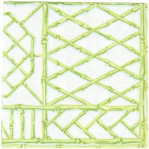 Bamboo Screen Moss Green Cocktail Napkins bamboo lattice pattern by The Country Christmas Loft on Tampa Home & Garden Store