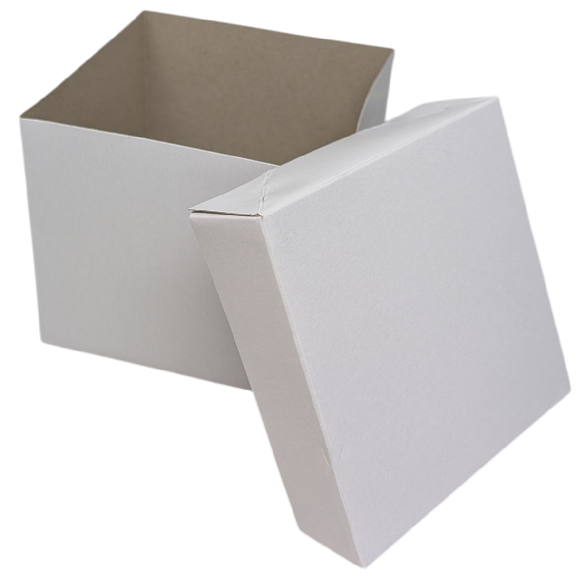 White Holiday Cube Gift Box Set and Ribbon