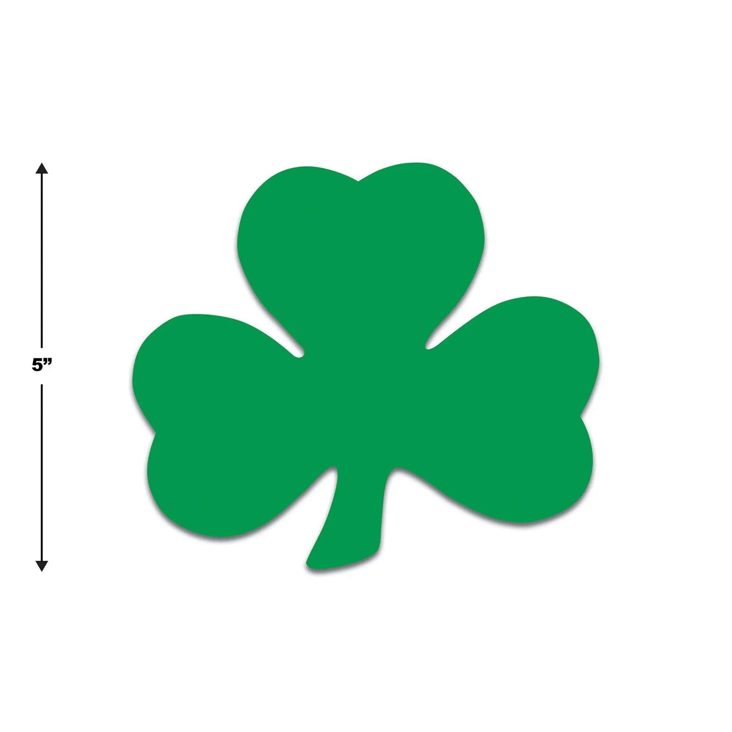Green printed shamrock cutouts, 5 inch, 10 pack for St. Patrick's Day decor on Tampa Home & Garden Store