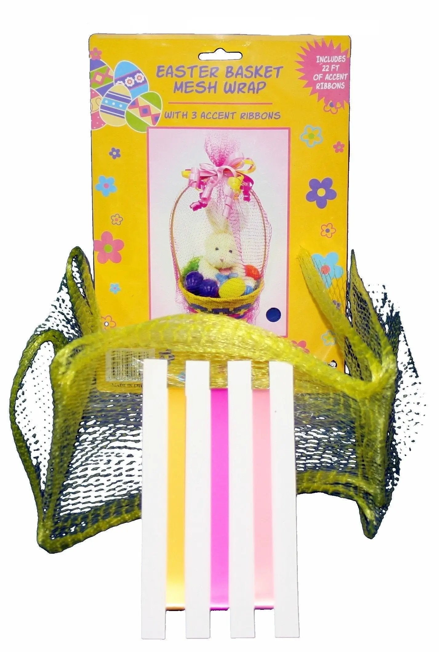 Mesh Easter Basket Wrap Bright Yellow by The Country Christmas Loft for Easter on Tampa Home & Garden Store
