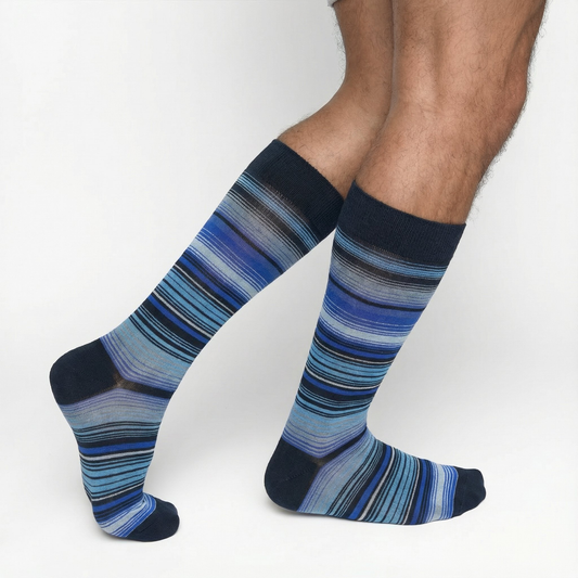The Miller Dress Socks and Blue Stripe Pattern