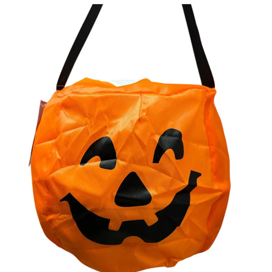 Collapsible pumpkin candy bag orange fabric with jack-o-lantern face Country Christmas Loft on Tampa Home & Garden Store